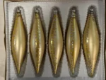 Vintage Christmas Ornaments Boxed Set Handpainted Gold Teardrops Icicle Imperial - Image 5