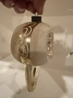 Vintage 1930s 1940s Blown Glass Christmas Ornament Antique Indent Parachute - Image 7