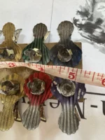 Antique German Christmas Tree Candle Clips Colored Tin Metal Original Holder - Image 7