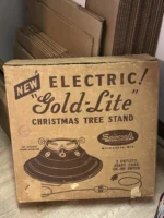 Vintage 1950s Spincraft Gold-Lite Electric Christmas Tree Stand Original Box - Image 7