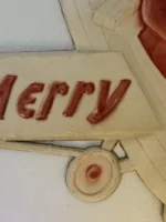Antique 1920s Germany Santa Flying Airplane Christmas Die Cut Mica Decoration 11 - Image 7