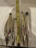 Vintage Glass Christmas Tree Ornament Icicle Teardrop 4 Silver Twists - Image 7
