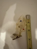Vintage Christmas Glass Clip-On Tree Ornament Unslivered Christmas Tree W/ One - Image 7