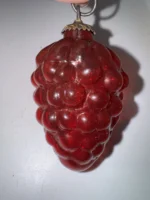 Vintage Kugel Style Glass Bumpie Grape Cluster Pinecone Christmas Ornament Red - Image 3