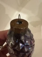 Vintage Glass Bumpie Grape Cluster Pinecone Christmas Ornament Silver - Image 7