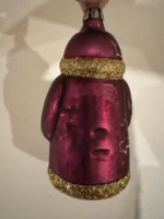 Antique Glass Figural Christmas Ornament Holiday Tree Purple Santa Kris Kringle - Image 7