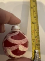 Antique Miniature Glass Christmas Ornament Feather Tree Red Crushed Glass Mica - Image 7