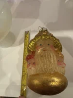 Vintage Jumbo Unsilvered Three-Face Mushroom Figural Glass Christmas Ornament - Image 7