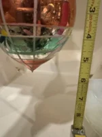 Vintage Jumbo Teardrop Glass Christmas Ornaments Set 4 Box 6” Mica Hand Painted - Image 7