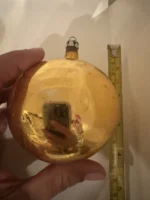 Vintage 3 Jumbo Glass Christmas Ornament Hand Painted Mouth Blown MCM Polish - Image 4