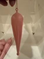 Vintage Lg Glass Christmas Tree Ornament Icicle Teardrop Atomic 5 Bubblegum MCM - Image 7
