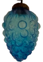 Vintage Kugel Style Glass Bumpie Grape Cluster Pinecone Christmas Ornament Blue
