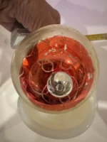 Vintage Jumbo Glass Christmas Ornament Hand Painted Mouth Blown Spinning Top - Image 8