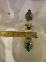 Vintage Jumbo Glass Christmas Ornament Hand Painted Mouth Blown Triple Bulb - Image 8
