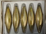 Vintage Christmas Ornaments Boxed Set Handpainted Gold Teardrops Icicle Imperial - Image 6