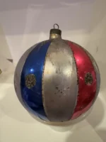 Vintage Jumbo Glass Christmas Ornament Hand Painted Mouth Blown Harlequin - Image 8