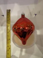 Vintage Jumbo Glass Christmas Ornament Hand Painted Mouth Blown Parachute - Image 8