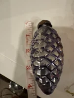 Vintage Glass Bumpie Grape Cluster Pinecone Christmas Ornament Silver - Image 8