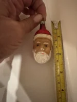 Antique Glass Figural Christmas Ornament Holiday Tree Decor Santa Head - Image 8