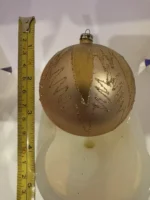 Vintage Jumbo Glass Christmas Ornament Hand Painted Mouth Blown Crushed Glass - Image 8
