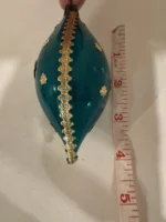 Vintage 1950s West Germany Unsilvered Glass Ornaments Dresden Foil Embelish Pair - Image 7