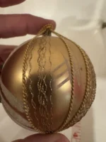 Vintage 1950s West Germany Glass Jewels Gold Ornament Wire Wrapped Hand Painted - Image 8