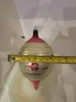 Vintage Jumbo Glass Christmas Ornament Hand Painted Mouth Blown Rose Teardrop - Image 8