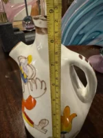 Vtg De Simone Italy Hand Painted Pottery Pitcher Folk Art Ceramic Jug Signed 37 - Image 8