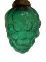 Vintage Kugel Style Glass Bumpie Grape Cluster Pinecone Xmas Ornament Green
