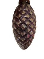 Vintage Glass Bumpie Grape Cluster Pinecone Christmas Ornament Silver