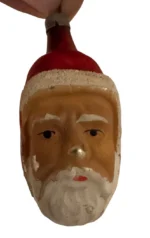 Antique Glass Figural Christmas Ornament Holiday Tree Decor Santa Head
