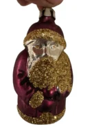 Antique Glass Figural Christmas Ornament Holiday Tree Purple Santa Kris Kringle