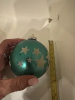 Vintage Jumbo Glass Christmas Ornament Hand Painted Mouth Blown Venetian Dew - Image 9