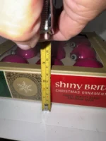 Vintage Christmas Ornaments Original Box Shiny Brite Hot Pink Glass - Image 9