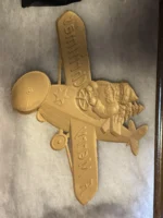 Antique 1920s Germany Santa Flying Airplane Christmas Die Cut Mica Decoration 11 - Image 9