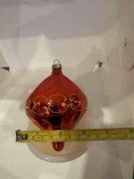 Vintage Jumbo Glass Christmas Ornament Hand Painted Mouth Blown Parachute - Image 9