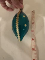 Vintage 1950s West Germany Unsilvered Glass Ornaments Dresden Foil Embelish Pair - Image 8