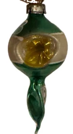 Vintage Miniature Glass Christmas Ornament Feather Tree Drop Twisted Indent