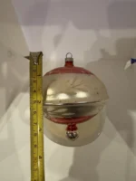 Vintage Jumbo Glass Christmas Ornament Hand Painted Mouth Blown Spinning Top - Image 10