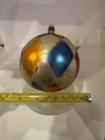 Vintage Jumbo Glass Christmas Ornament Hand Painted Mouth Blown Harlequin - Image 10
