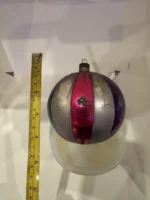 Vintage Jumbo Glass Christmas Ornament Hand Painted Mouth Blown Harlequin - Image 10