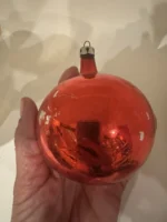 Vintage 3 Jumbo Glass Christmas Ornament Hand Painted Mouth Blown MCM Polish - Image 7