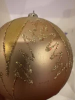 Vintage Jumbo Glass Christmas Ornament Hand Painted Mouth Blown Crushed Glass - Image 10